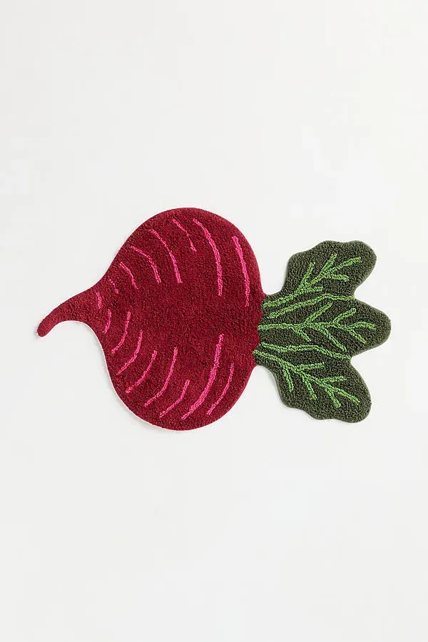 Radish Shaped Bath Mat - Red, Cotton product
