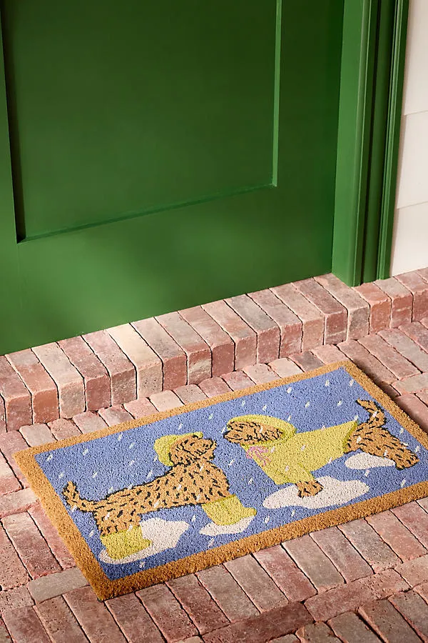 Rain Doodle Coir Printed Doormat - Blue product