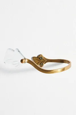 Raisa Glass Curtain Tieback - Brown, Brass alternate view