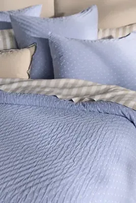 Raleigh Queen Size Coverlet - Blue, Cotton Matelasse product