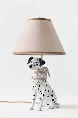 Ralph Dalmatian Dog Table Lamp - Black, Linen by Anthropologie, alternate view