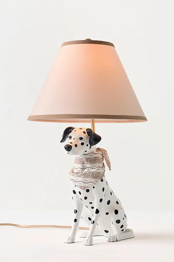 Ralph Dalmatian Dog Table Lamp - Black, Linen by Anthropologie