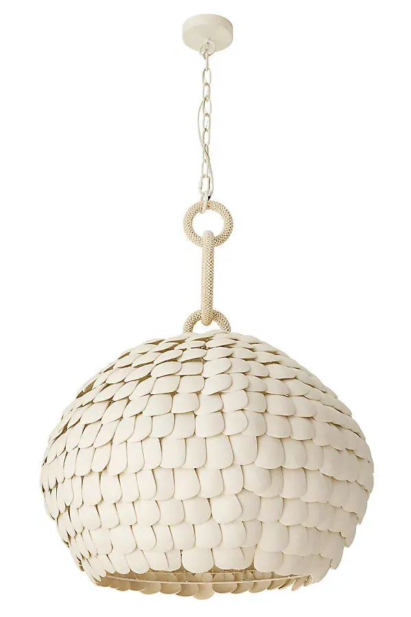 Ramya Coconut Shell Dome Pendant - White product