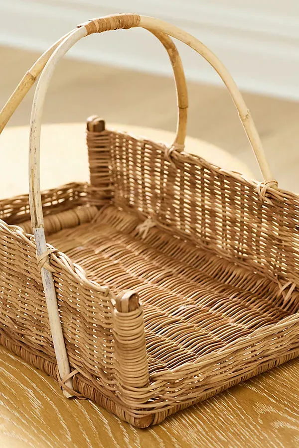 Rattan Hanging Basket - Brown by Anthropologie, alternate view