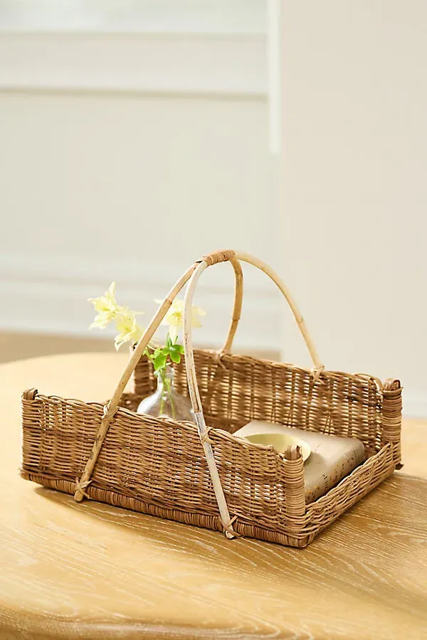 Rattan Hanging Basket - Brown by Anthropologie