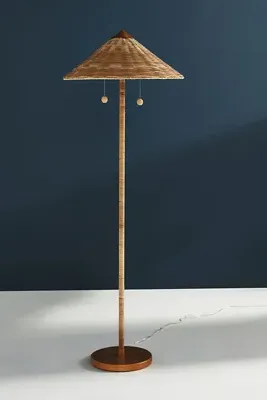 Rattan Umbel Floor Lamp - Beige, Rattan product
