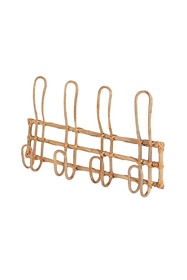 Rattan Woven Wall Hook Rack - Beige by Anthropologie
