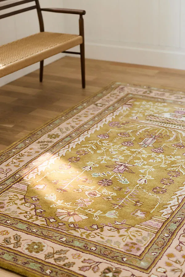 Remington 2x3 Persian-Inspired Rug - Yellow, Wool Blend by Anthropologie
