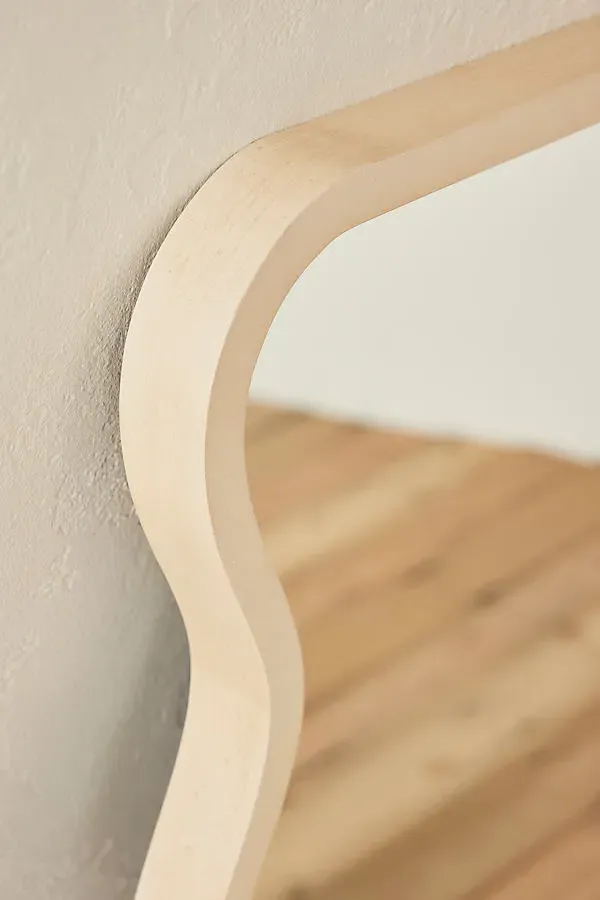 Renette Wall Mirror with Wavy Edge - Beige product