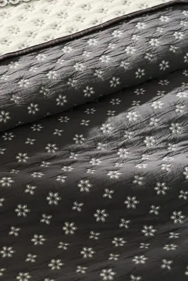 Reversible Eyelet Bedspread Double - Black, Polyester/Cotton alternate view