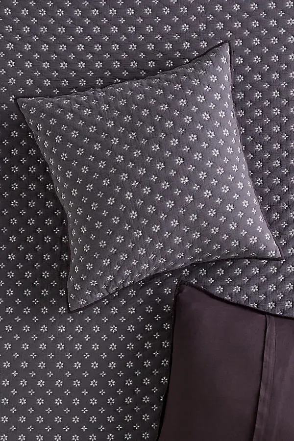 Reversible Eyelet Euro Sham - Black, Cotton product