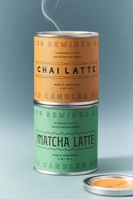 Rewined Gourmand Matcha Latte Tin Candle - Green, Cotton product