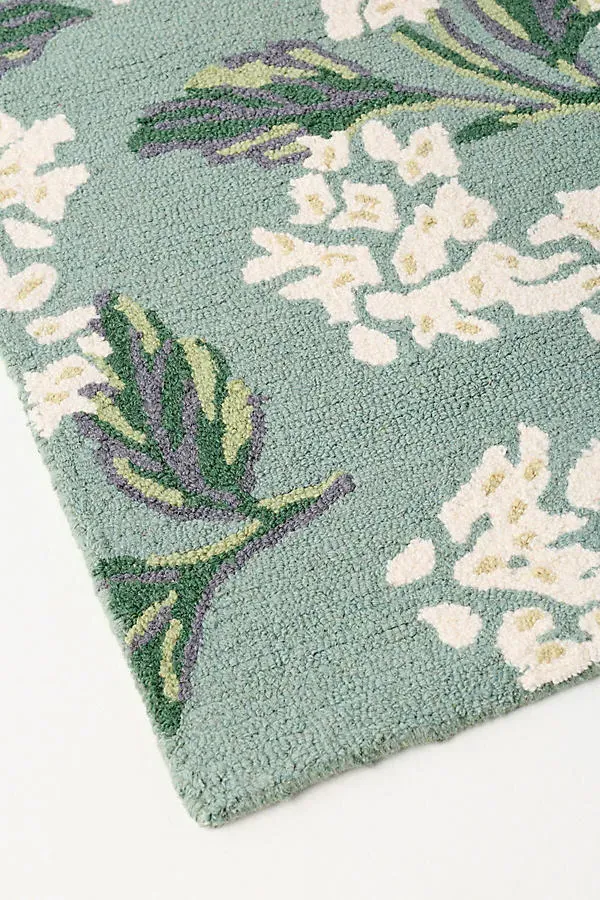 Rifle Paper Co. x Loloi Hydrangea Floral Rug - Green, Wool by Anthropologie, image 2