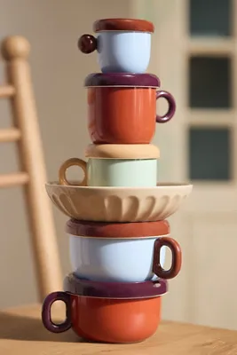 Rika Stoneware Mug - Blue by Anthropologie, image 2