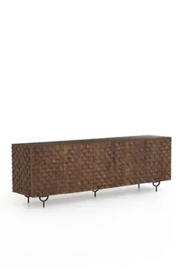 Rio Carved Wood Media Console - Brown product