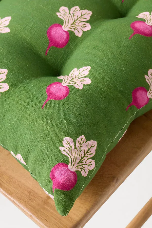 Roma Dining Chair Cushion - Green, Cotton by Anthropologie, alternate view