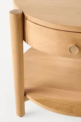 Roma Oak Round Side Table with Storage product