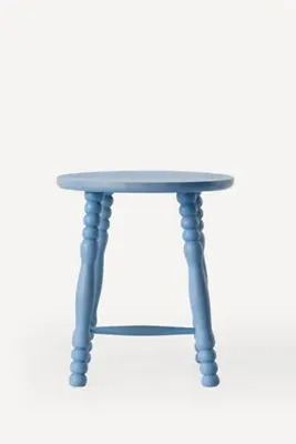 Roma Turned Wood Stool - Blue, Oak product