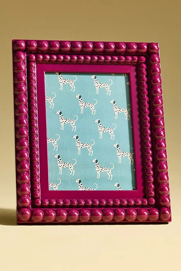 Rory Beaded Wood Photo Frame by Anthropologie