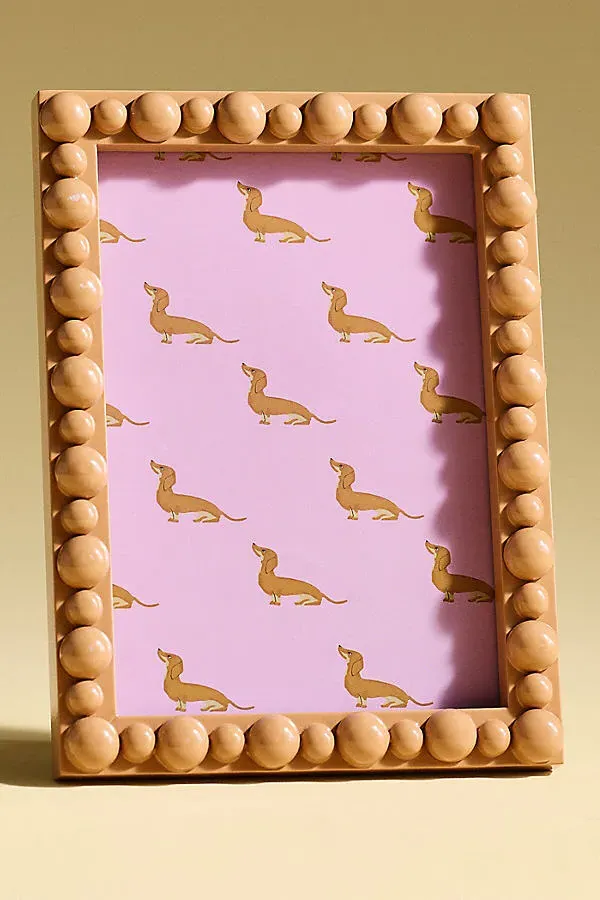 Rory Beaded Wood Photo Frame by Anthropologie