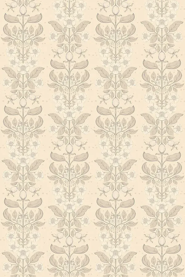 Rosa Floral Columns Wallpaper - Ivory product