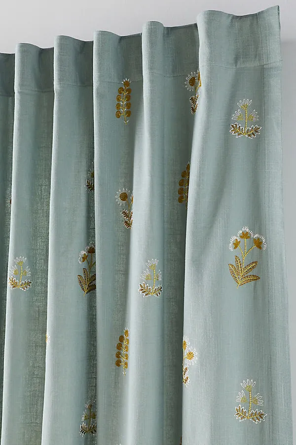 Rosalie Floral Embroidered Curtain - Cotton product