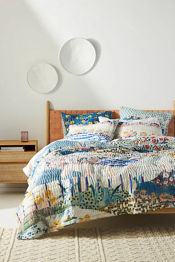Rosalind Square Pillowcase - Blue, Cotton product