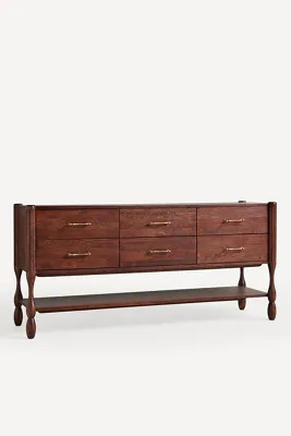 Rowan Six-Drawer Chest of Drawers with Undermount Shelf alternate view