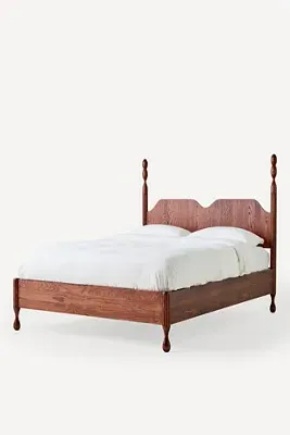 Rowen Queen Size Bed Frame - Brown, Oak Wood product