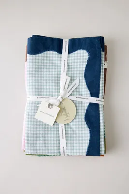 Ruby Scallop-Border Gingham Napkins Set of 4 - Cotton product