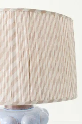 Ruched Printed Drum Lampshade - Beige, Cotton by Anthropologie, image 2