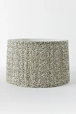 Ruched Printed Drum Lampshade - Green, Cotton product