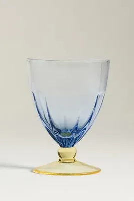 Rue Glass Goblets Set of 4 - Blue, Soda Lime Glass by Anthropologie, alternate view