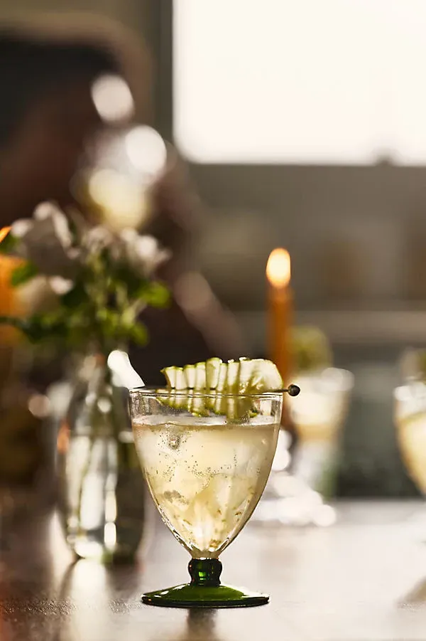 Rue Glass Goblets Set of 4 - Clear, Soda Lime Glass by Anthropologie
