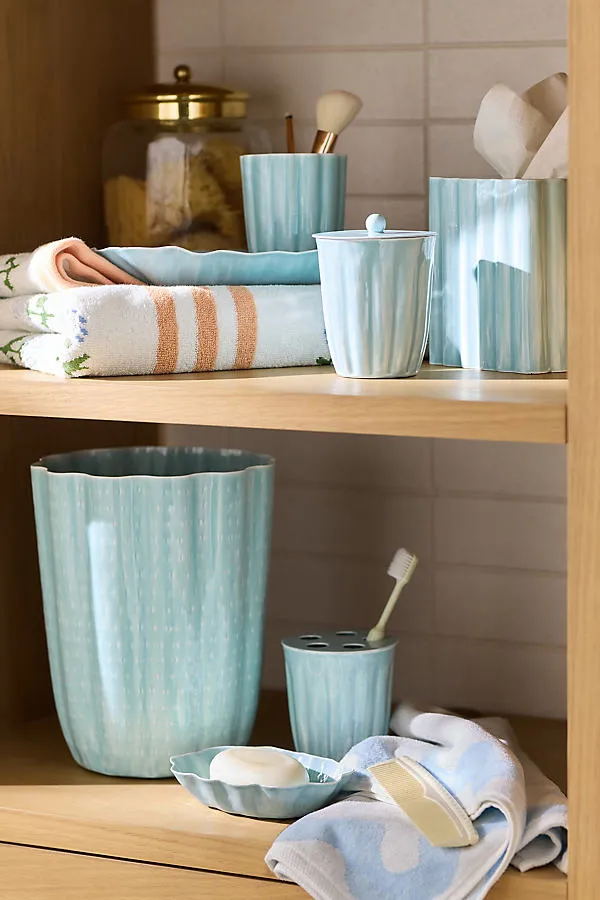 Ruffled Enamel Waste Bin product