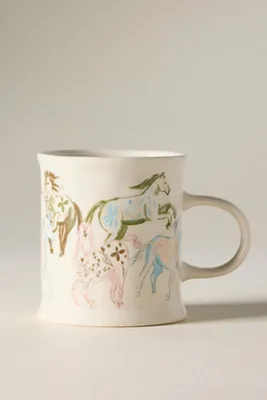 Run Wild Stoneware Mug - Beige by Anthropologie, alternate view