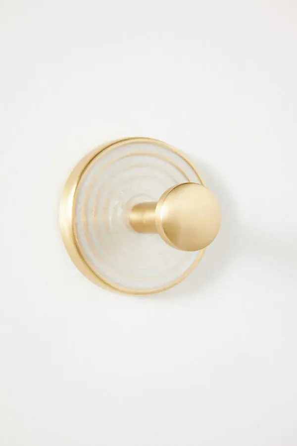 Ruth Towel Hook - White, Gold by Anthropologie