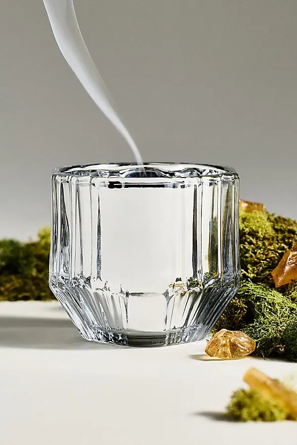 Sabina Fresh Amber & Moss Glass Candle - Small, Cotton by Anthropologie