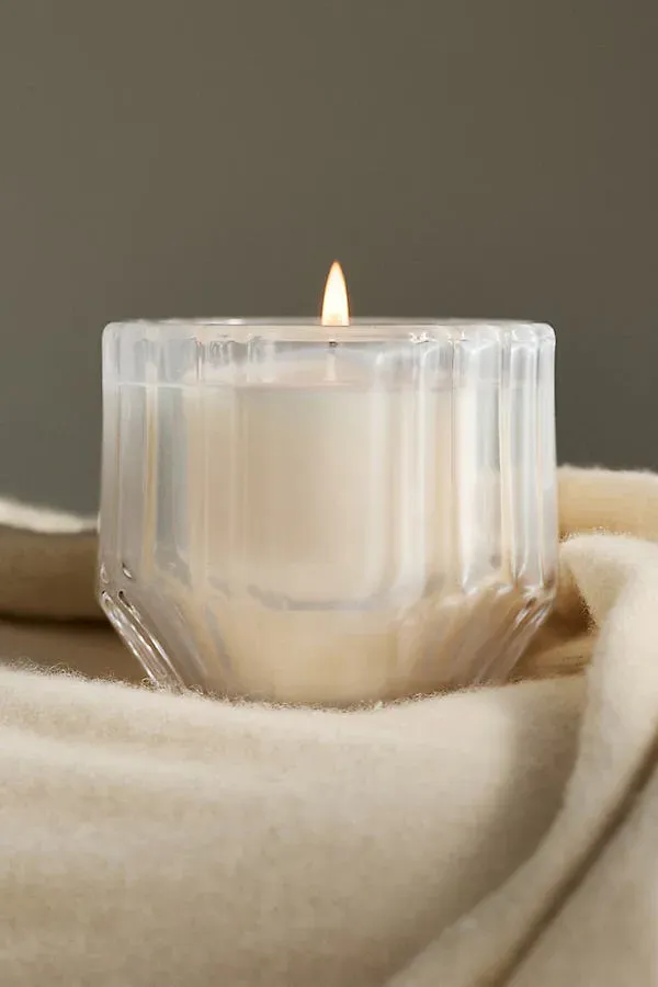 Sabina Fresh White Cashmere & Musk Glass Candle - Medium, Cotton by Anthropologie