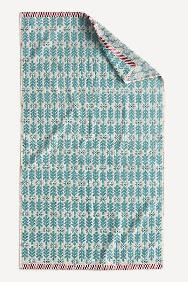 Sabine Floral Woven Towel Collection - Blue, Cotton by Anthropologie, alternate view