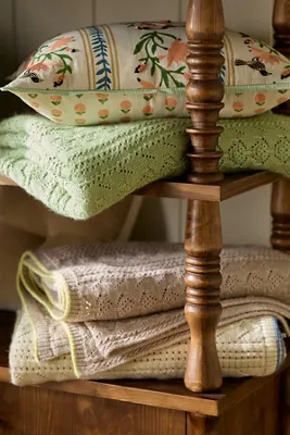 Sabrina Cotton Knit Throw Blanket - Ivory product