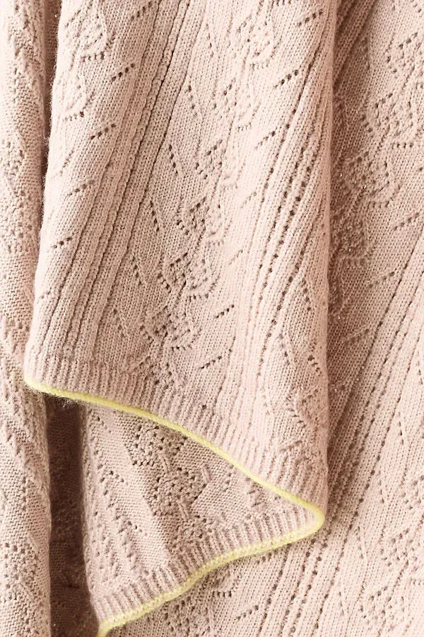 Sabrina Knit Throw Blanket - Beige, Cotton product