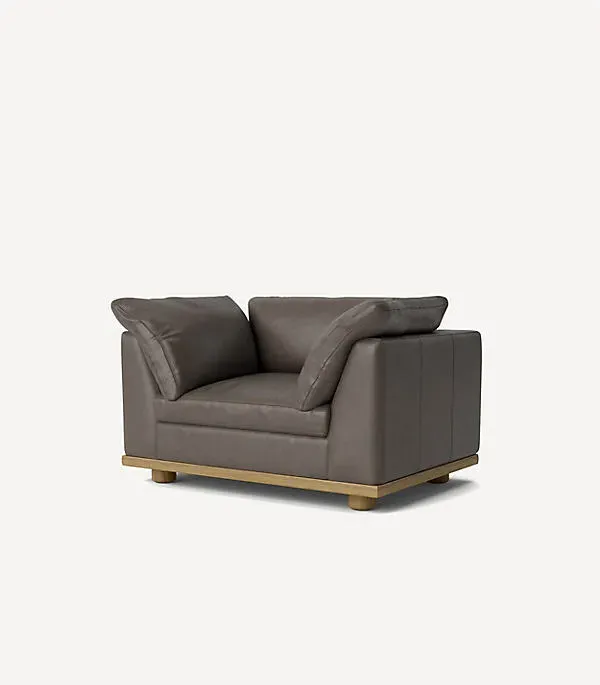 Saguaro Chair and a Half - Beige, Leather product