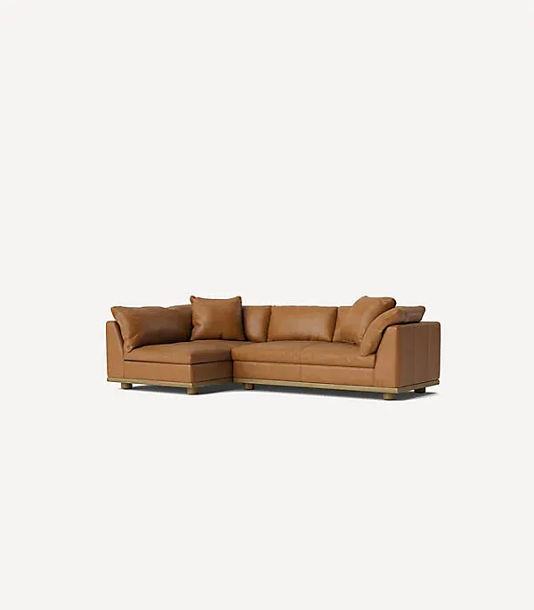 Saguaro Leather Sectional Sofa - Beige, Leather by Anthropologie, alternate view