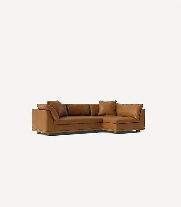 Saguaro Leather Sectional Sofa - Beige, Leather by Anthropologie