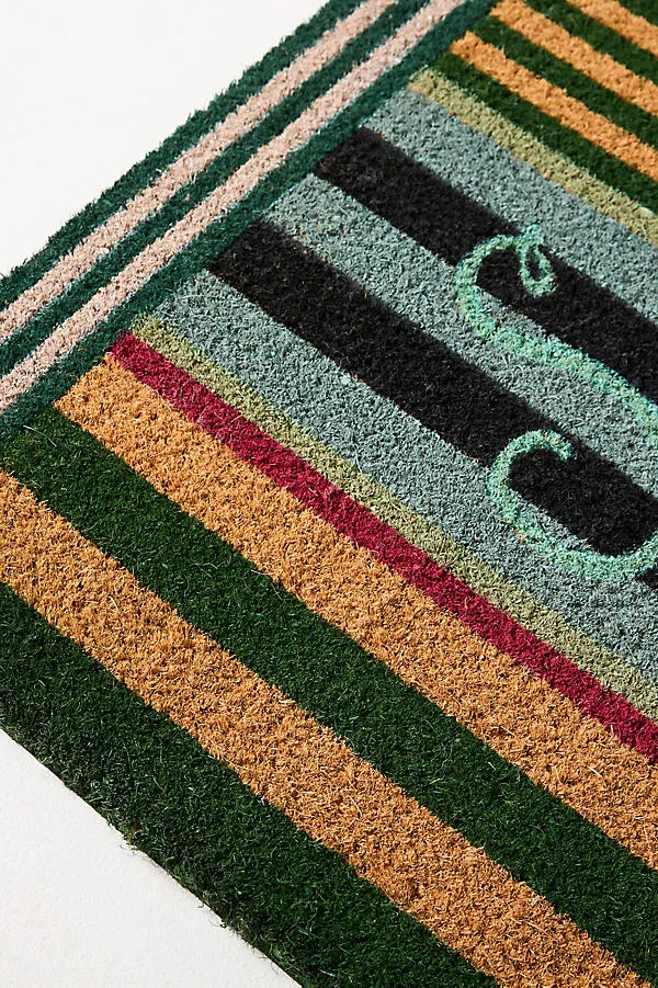 Salut Striped Coir Printed Doormat - Blue product