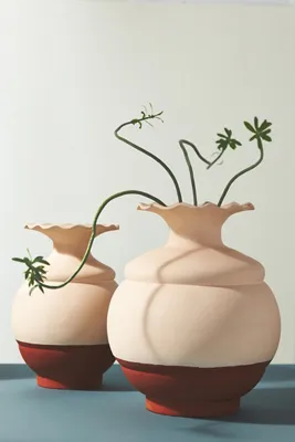 Sam Baron x Maria Small Petal Rim Vase - Beige, Terracotta product