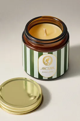 Sanctuaire Woody Highland Glass Candle - Green, Cotton by Anthropologie, alternate view
