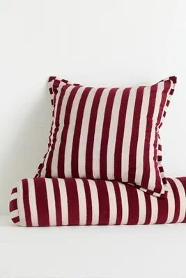 Sarah Striped Cotton-Chenille Bolster Pillow by Anthropologie, image 2