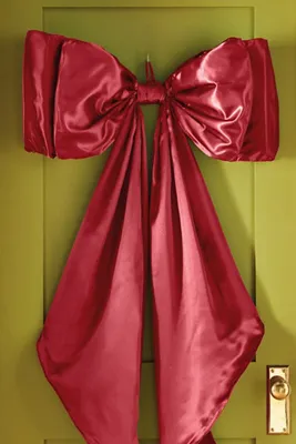 Satin Bow Tree Topper - Red, Polyester by Anthropologie, alternate view